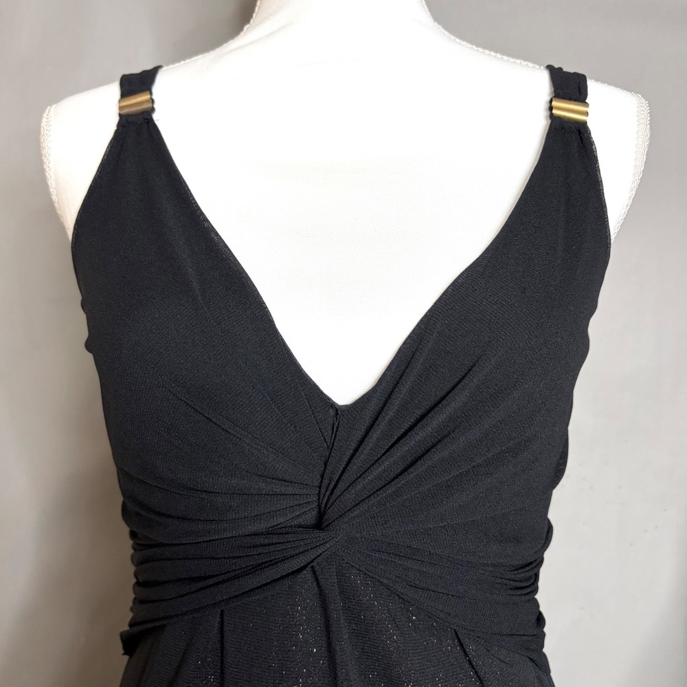 Vivienne Tam Y2k Whimsigoth Dress M Black Mesh Empire Waist Stretch Fairy Grunge - Picture 7 of 10